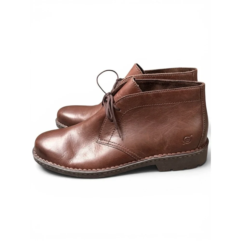 Born Chukka Boots Mens 10.5M‎ Brown Leather BM0019506 Desert Ankle Boot Crown